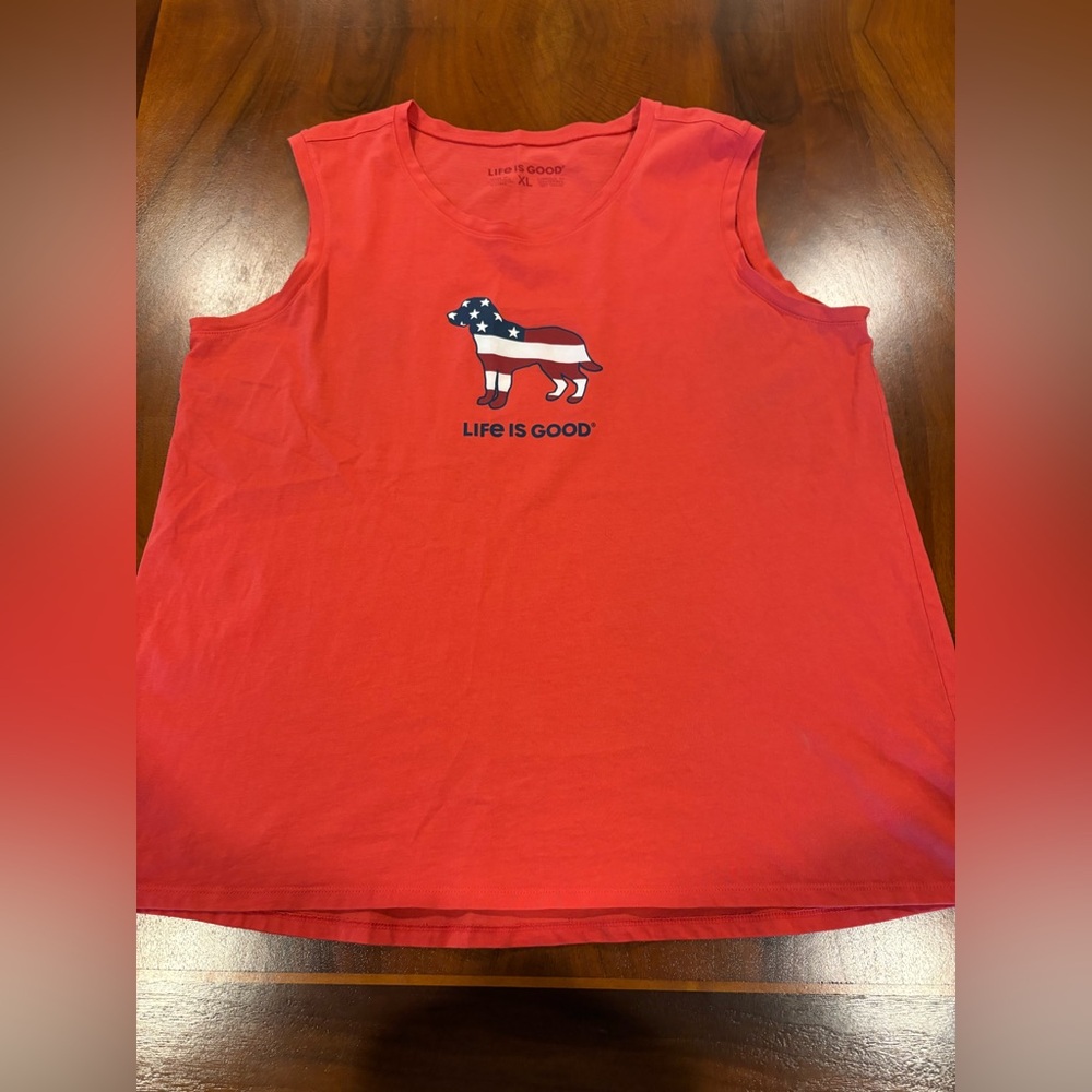 Life Is Good Red Patriotic Tank Top, size xl, by Life is good - Picture 4 of 7